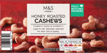 Product <strong>Unit Price:</strong>€ 3.65 /100gr Honey Roasted Cashews