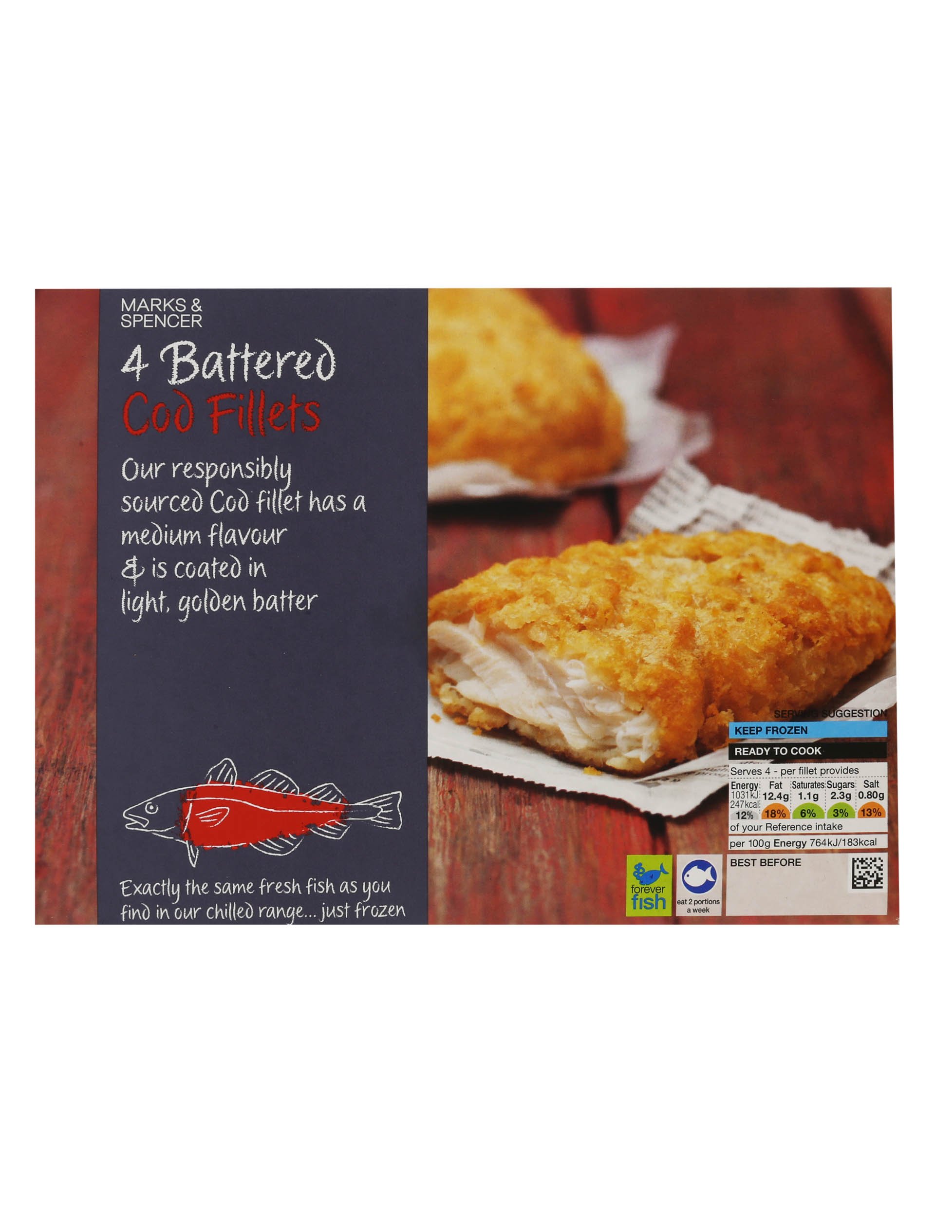 4 Battered Cod Fillets Marks & Spencer Cyprus