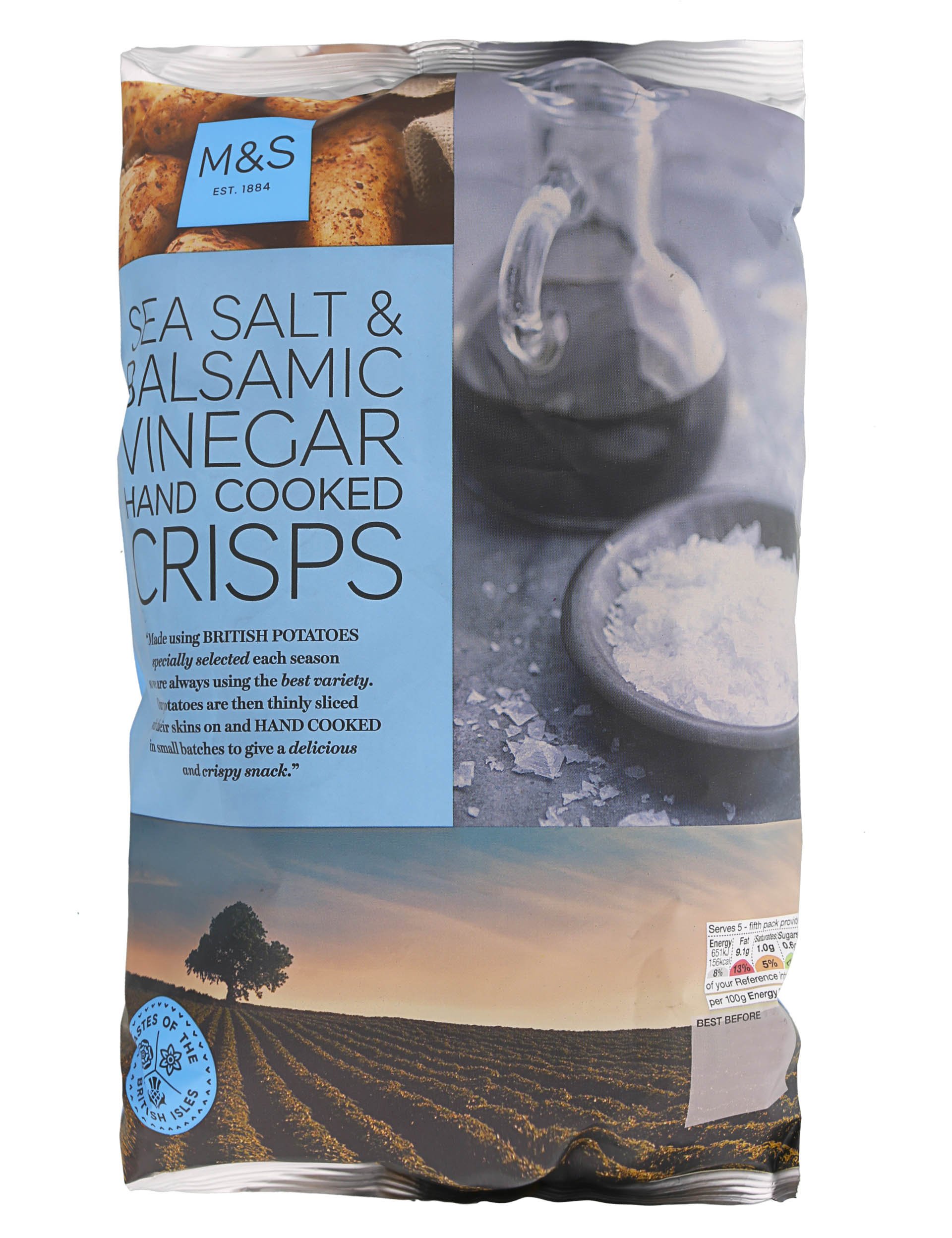 Hand Cooked Sea Salt & Balsamic Vinegar Crisps Marks & Spencer Cyprus