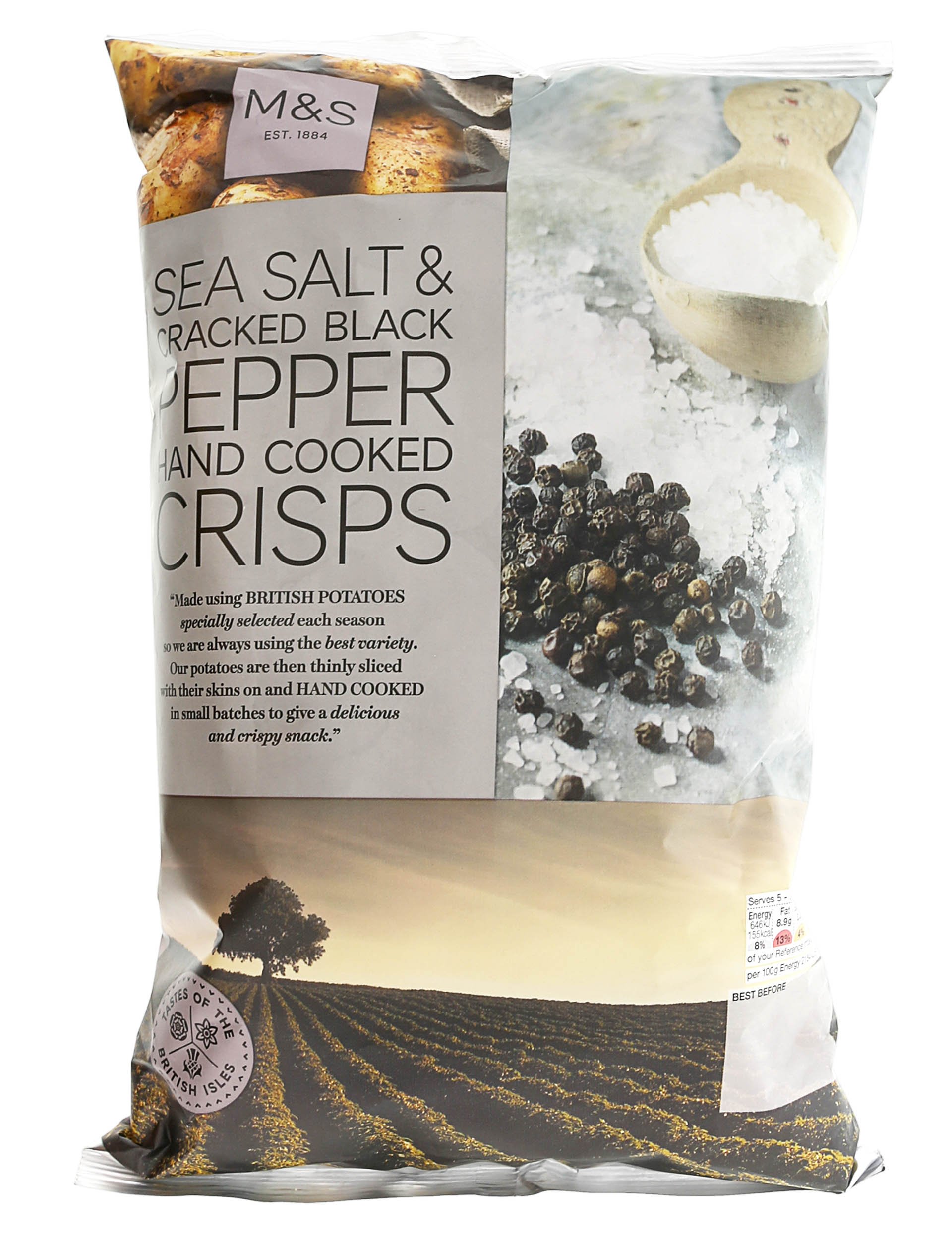 Hand Cooked Sea Salt&Cracked Black Pepper Crisps Marks & Spencer Cyprus