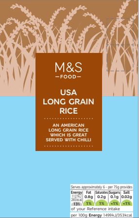 Product <strong>Unit Price:</strong>€ 0.35 /100gr Long Grain Rice