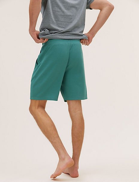 Product Opt for ultimate comfort while lounging at home with these supersoft cotton-blend shorts. Comfy regular fit with a flexible drawstring fastening and two handy side pockets. The waffle-textured fabric makes them ultra-cosy. We only ever use responsibly sou