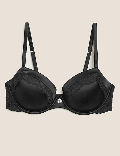 Product This decadent balcony bra made with rich silk and lace gives you extra lift and a rounded shape. Wired for total support.