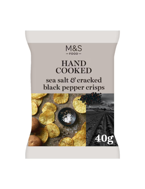 Hand Cooked Sea Salt & Cracked Pepper Crisps Hand Cooked Sea Salt & Cracked Pepper Crisps