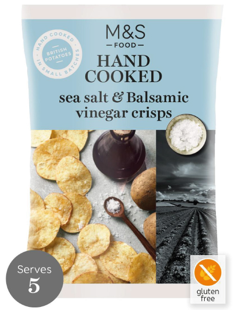 Hand Cooked Sea Salt & Balsamic Vinegar Crisps Hand Cooked Sea Salt & Balsamic Vinegar Crisps