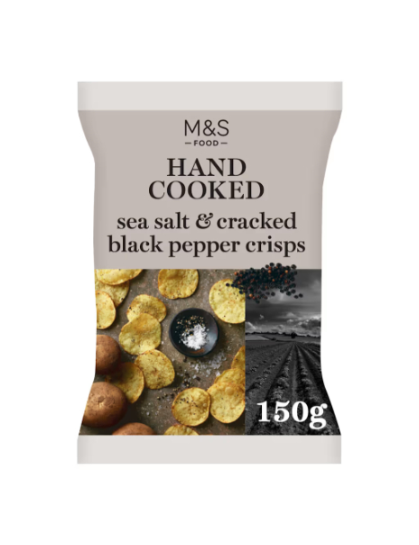 Hand Cooked Sea Salt&Cracked Black Pepper Crisps Hand Cooked Sea Salt&Cracked Black Pepper Crisps