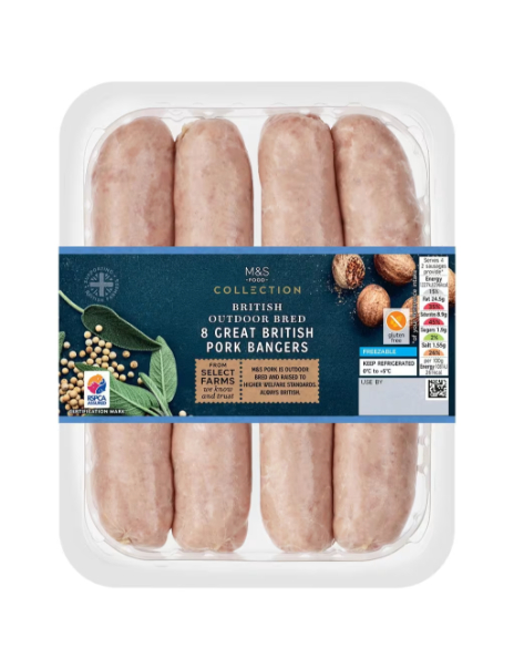 Outdoor Bred 8 Great British Pork Bangers Outdoor Bred 8 Great British Pork Bangers