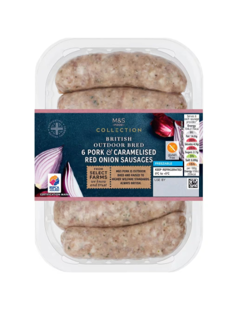 Pork & Caramelised Red Onion Sausages Pork & Caramelised Red Onion Sausages
