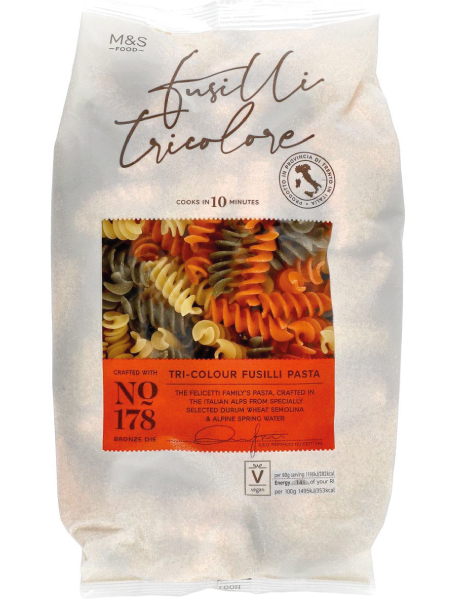 Tri-Colour Fusilli Pasta