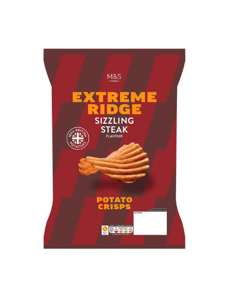 Sizzling Steak Extreme Ridge Cut Crisps Sizzling Steak Extreme Ridge Cut Crisps