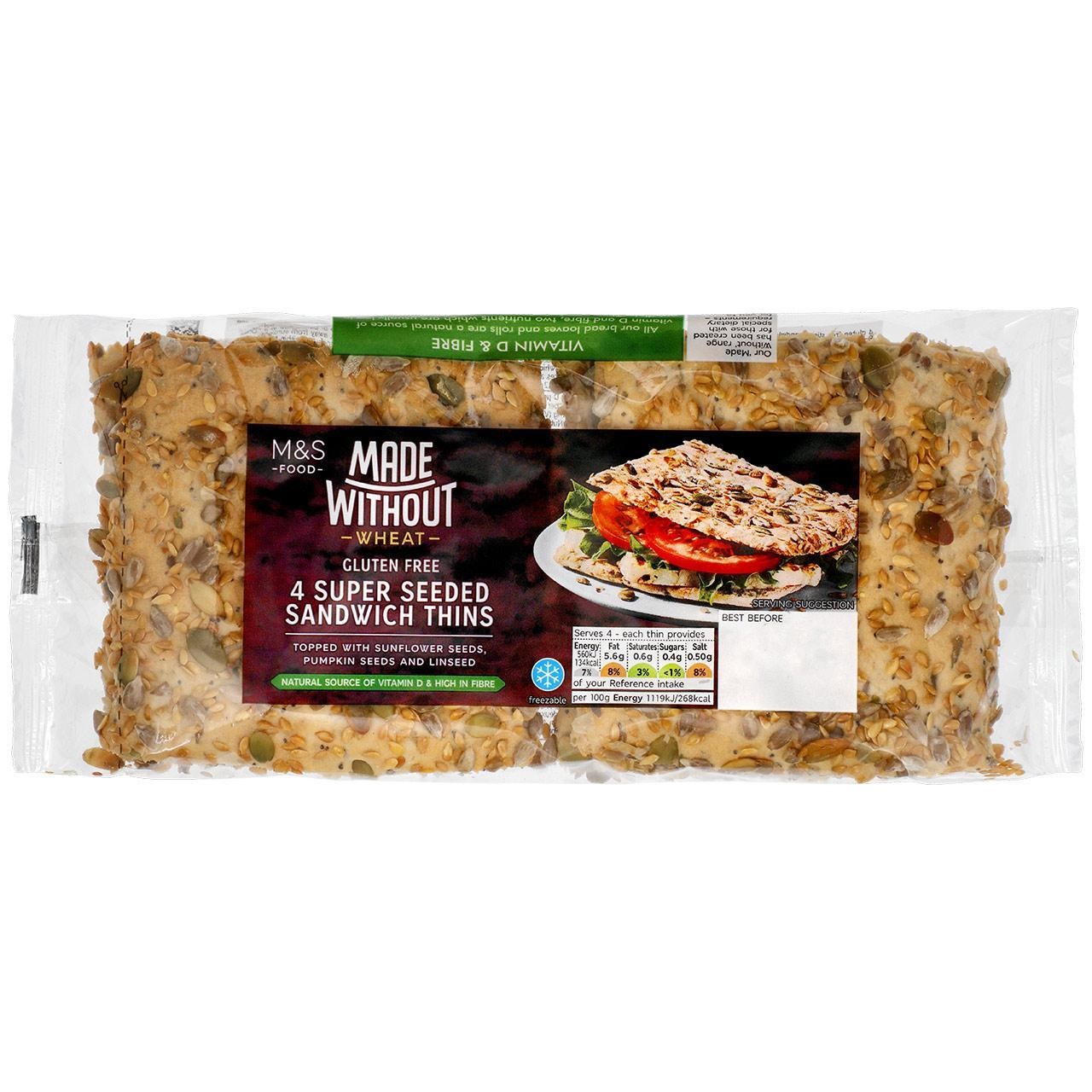 Gluten Free Super Seeded Sandwich Thins. Gluten Free Super Seeded Sandwich Thins.
