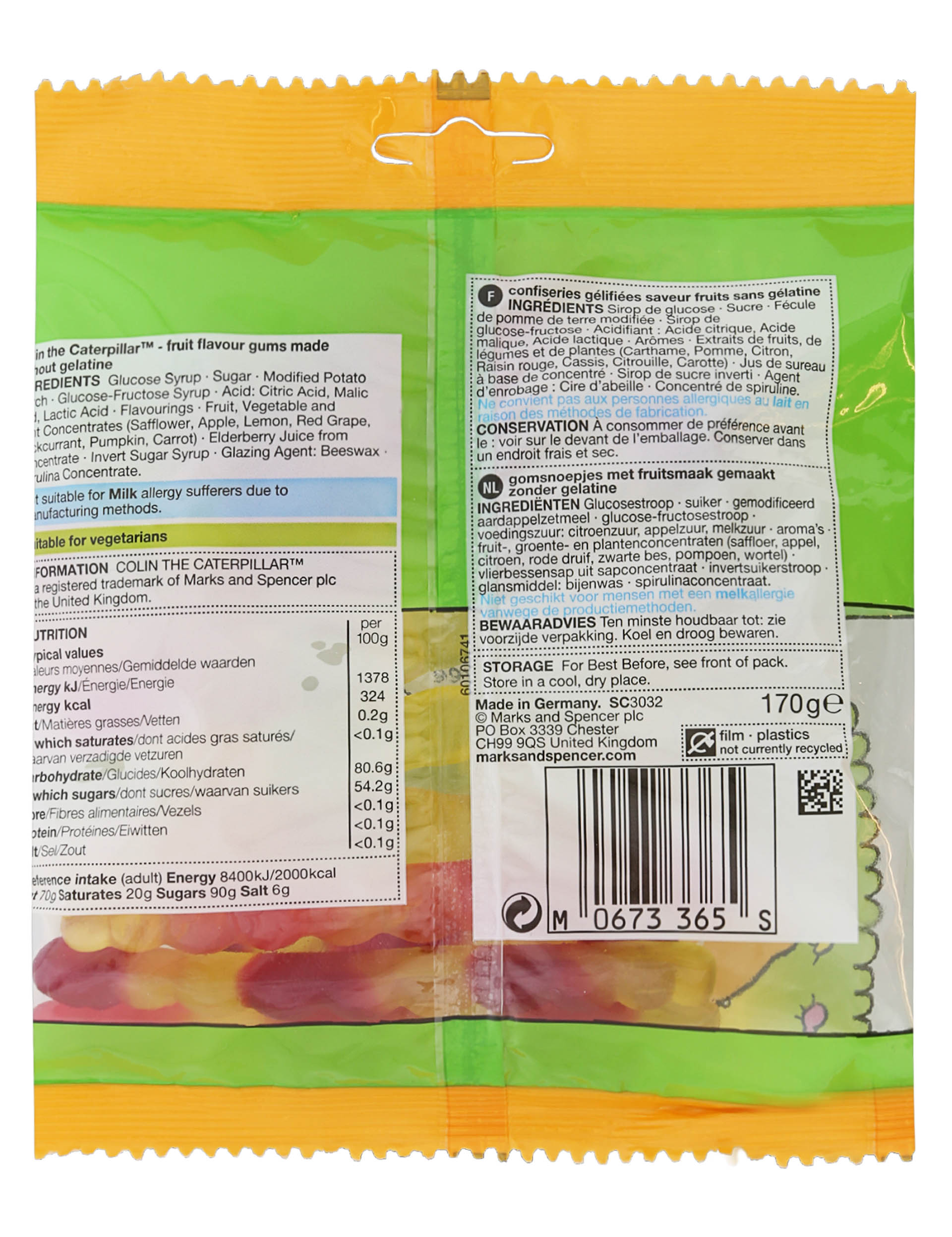 Veggie Colin Caterpillar – Fruit Gums