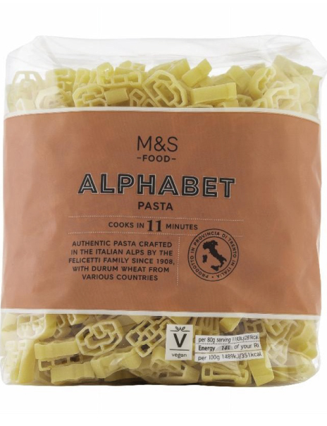 Kids Alphabet Pasta 