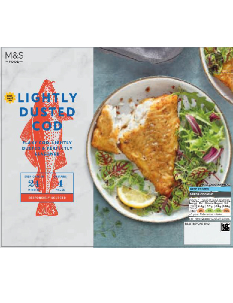 4 Lightly Dusted Cod Fillets 4 Lightly Dusted Cod Fillets