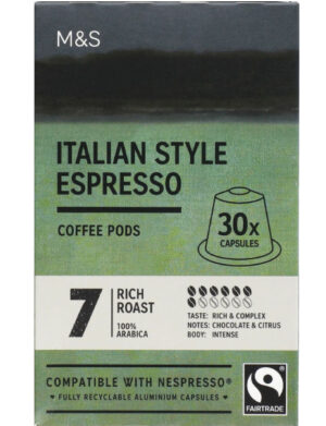 Italian Style Espresso Coffee Pods 30