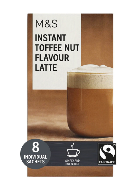 8 Instant Toffee Nut Flavour Latte Sachets