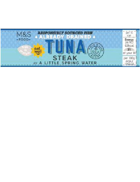 Pole & Line Caught Tuna Steak in a Little Spring Water Pole & Line Caught Tuna Steak in a Little Spring Water