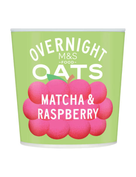 Overnight Oats Matcha and Raspberry